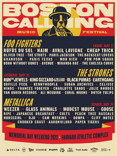 Boston music festival - The 2023 Boston Calling Music Festival will likely be an emotional experience for Foo Fighters.The Dave Grohl-led band was slated to headline last year’s lineup but understandably canceled all ...